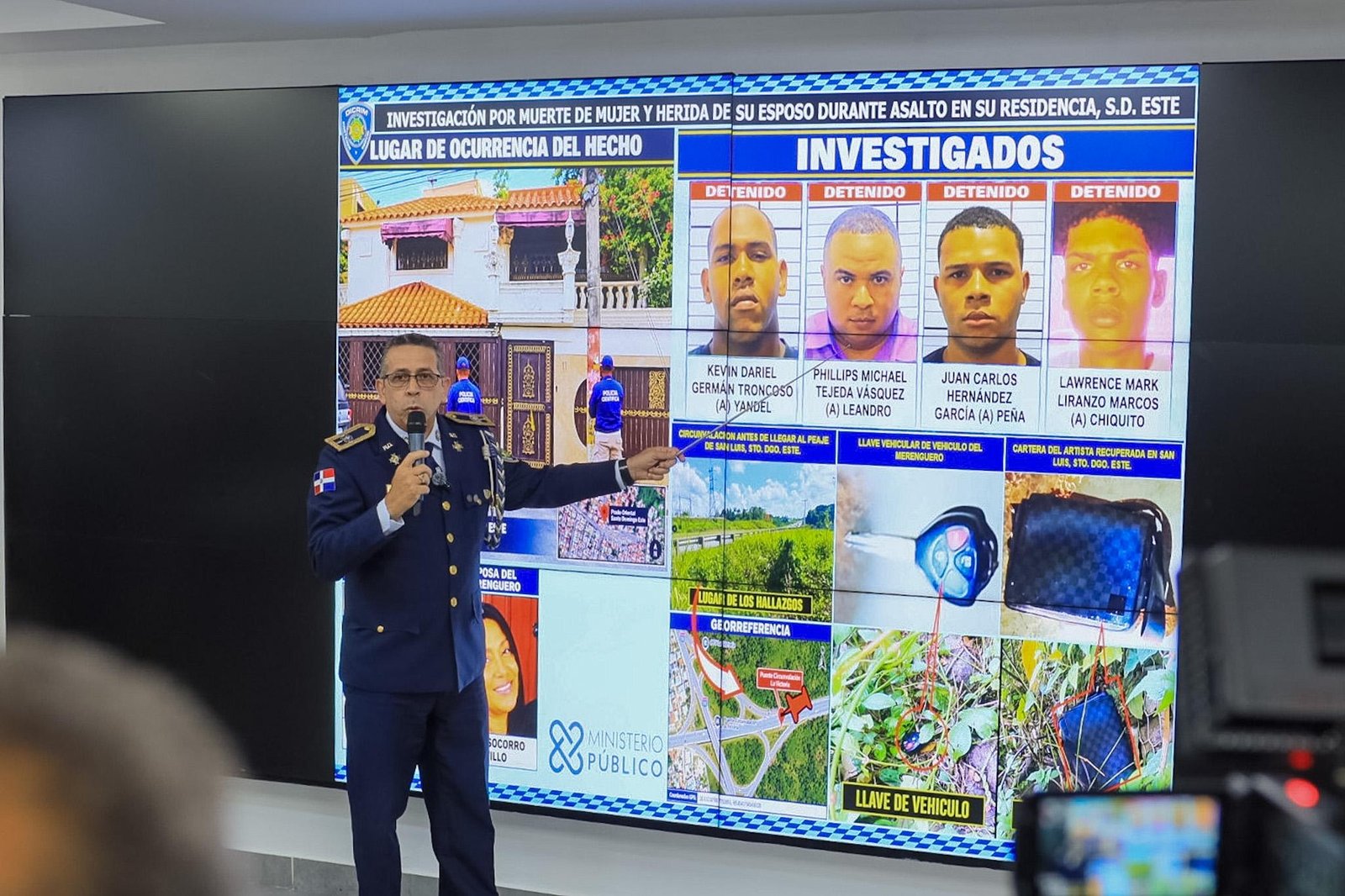 Policía presenta evidencias y revela punto donde cuatro implicados en muerte esposa Julián Oro Duro se reunieron