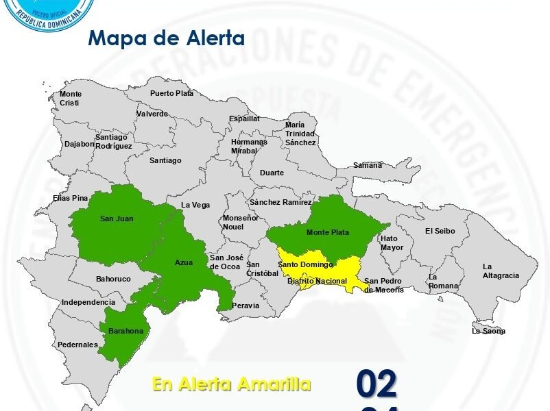 COE coloca seis demarcaciones en alerta por lluvias y tormentas eléctricas