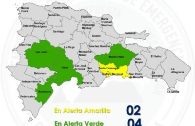 COE coloca seis demarcaciones en alerta por lluvias y tormentas eléctricas