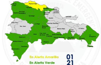 COE coloca una provincia en alerta amarilla y mantiene 21 en verde por incidencia de vaguada